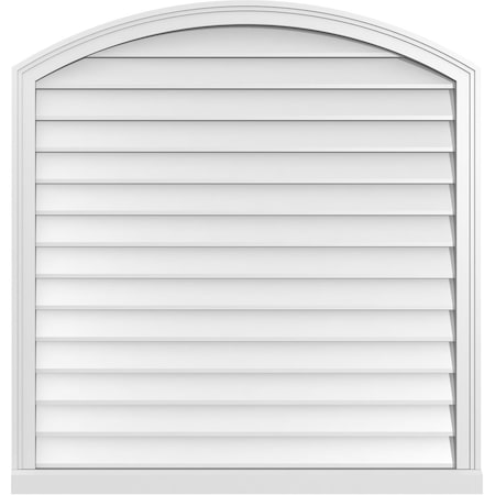 Ekena Millwork Arch Top Surface Mount PVC Gable Vent: Functional, w/ 2"W x 2"P Brickmould Sill Frame, 40"W x 42"H GVPAR40X4203SF